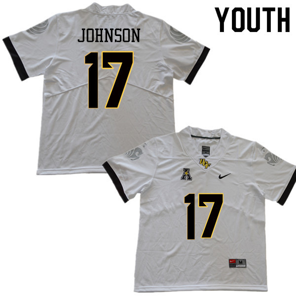Youth #17 Amari Johnson UCF Knights College Football Jerseys Sale-White